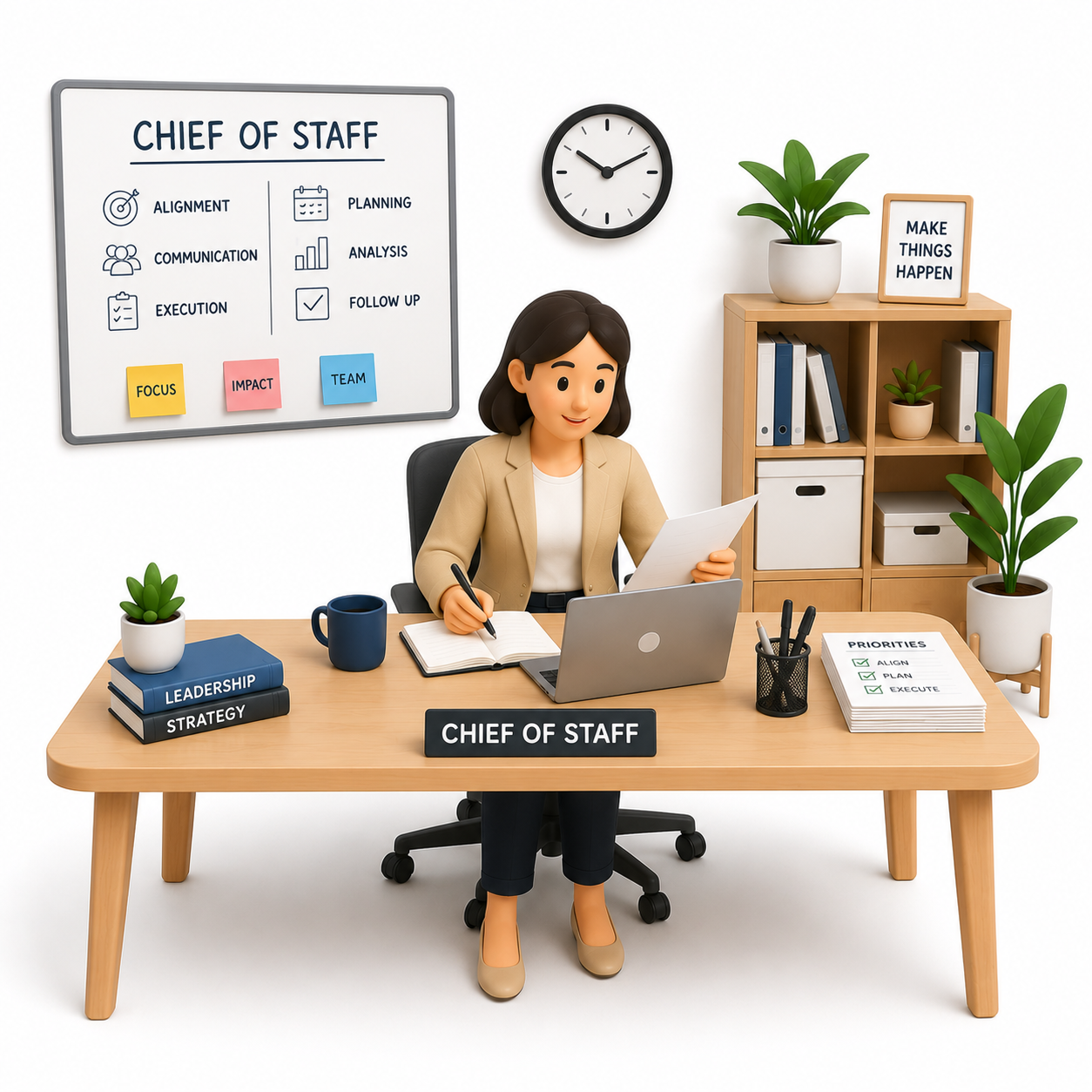 A chief of staff at work