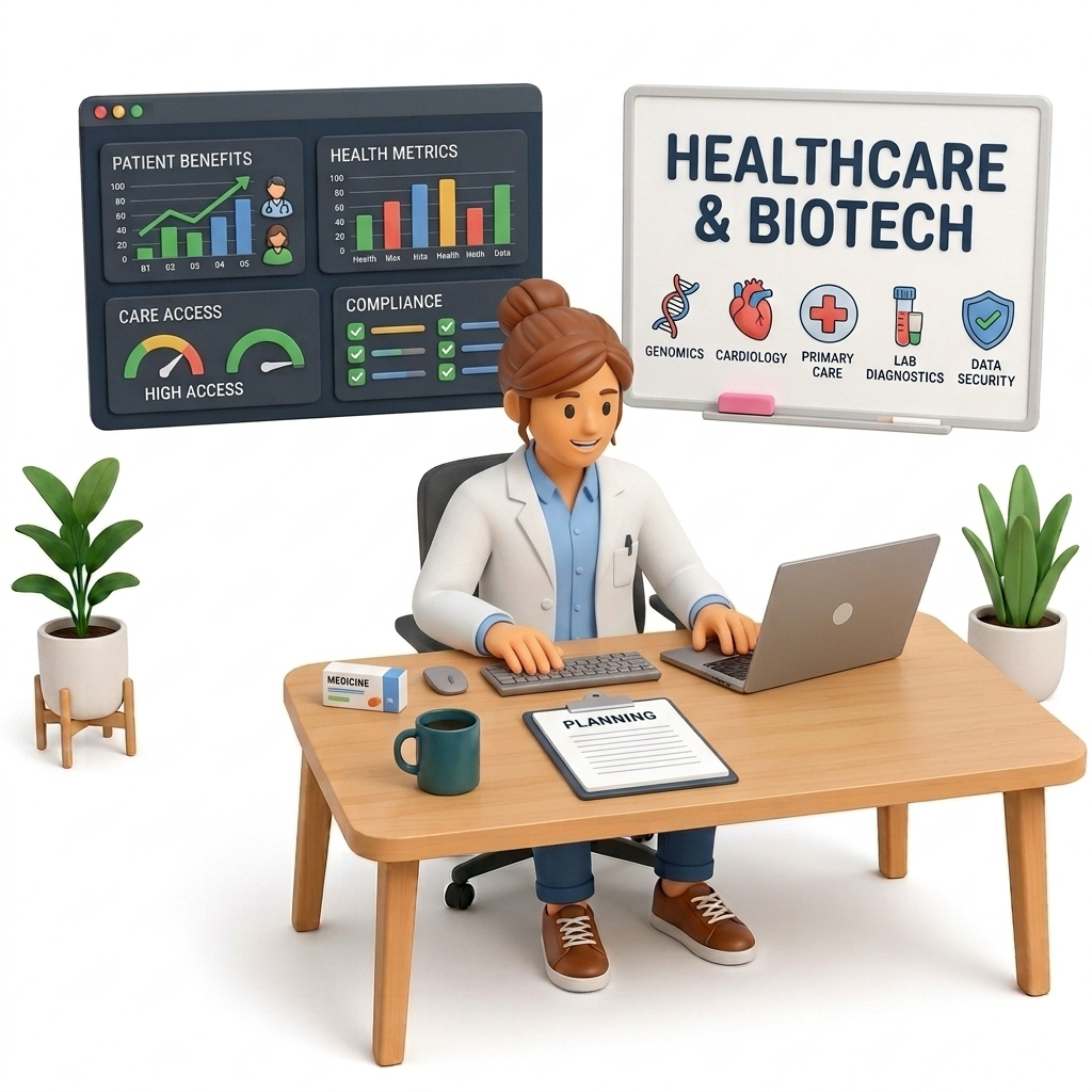 A healthcare & biotech team at work