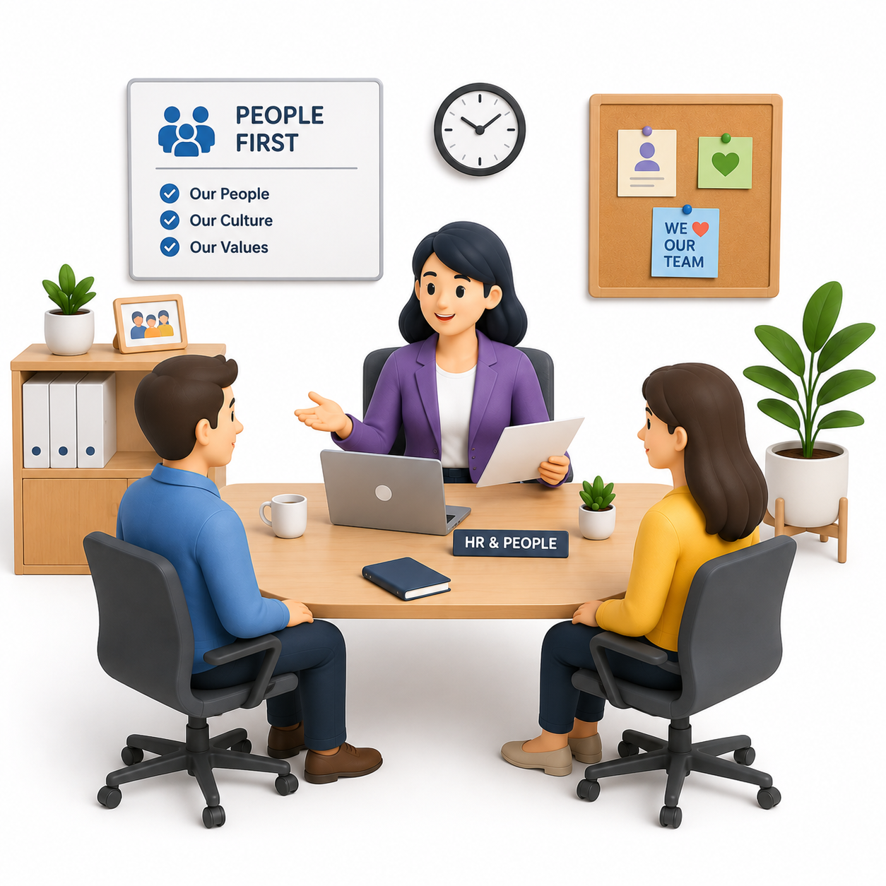 An HR & People team meeting